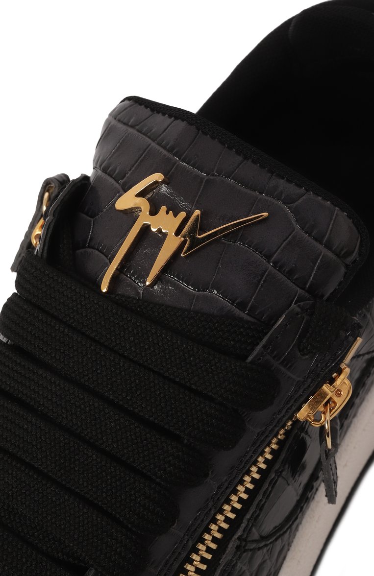 Мужские кожаные кеды GIUSEPPE ZANOTTI DESIGN черного цвета, арт. RM30063 | Фото 7 (Подошва: Массивная; Материал внешний: Натуральная кожа; Материал внутренний: Текстиль; Стили: Классический; Кросс-КТ: Низкие; Материал утеплителя: Без утеплителя)