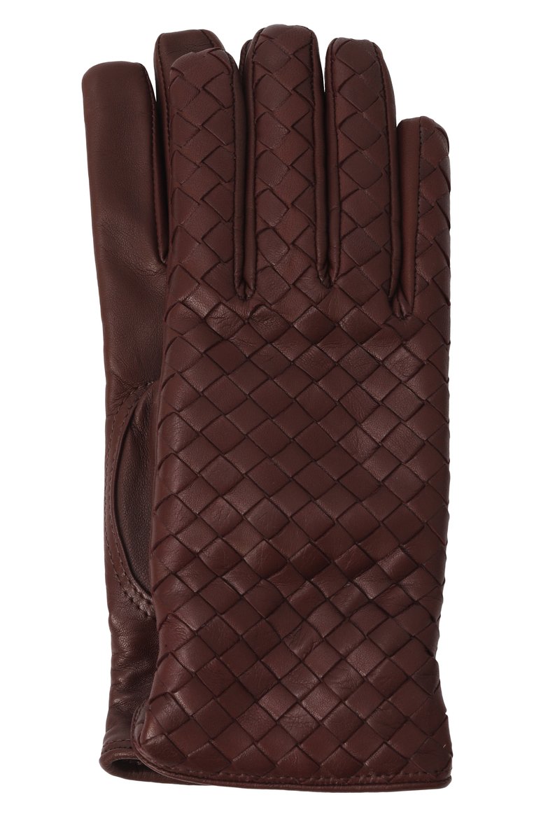 Женские кожаные перчатки BOTTEGA VENETA бордового цвета, арт. 804439 V0171 | Фото 1 (Нос: Не проставлено; Материал: Натуральная кожа)