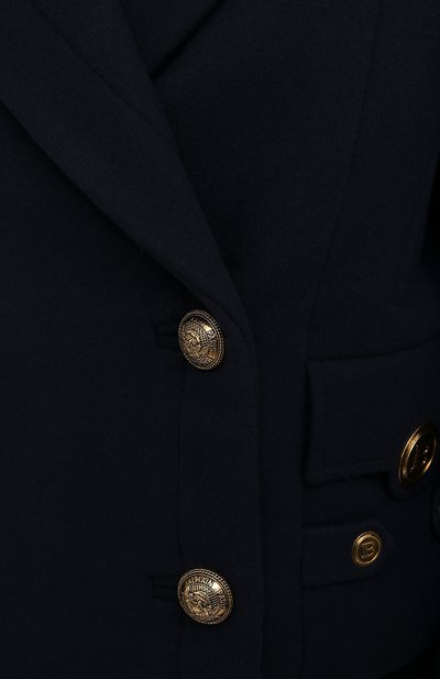 Шерстяное пальто BALMAIN темно-синего цвета по цене 142500 руб., арт. UF19495/W006, фото 5 Шерстяное пальто BALMAIN, арт. UF19495/W006, фото 5