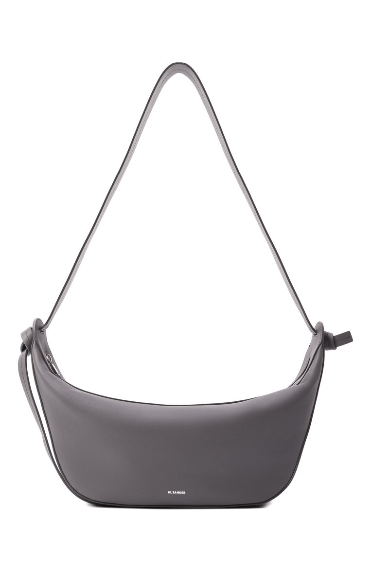Женская сумка knot JIL SANDER темно-серого цвета, арт. J07WG0094-P7186 | Фото 1 (Материал: Натуральная кожа; Размер: large)