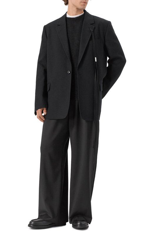 Шерстяной пиджак Ann Demeulemeester B0011594/FA207 Чёрный  B0011594/FA207 Фото 2