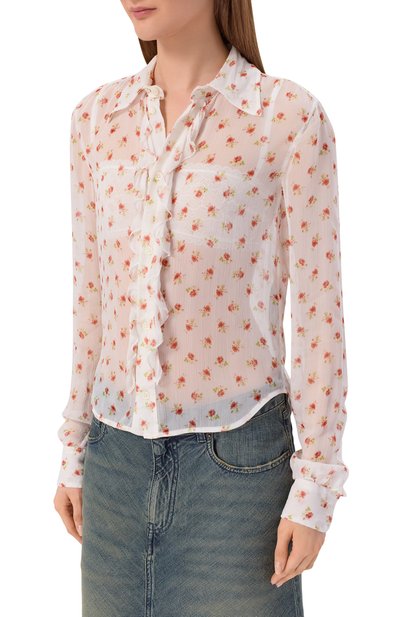 Блузка из вискозы ANN DEMEULEMEESTER кремового цвета по цене 121500 руб., арт. B0013785/FA733, фото 3 Блузка из вискозы ANN DEMEULEMEESTER, арт. B0013785/FA733, фото 3