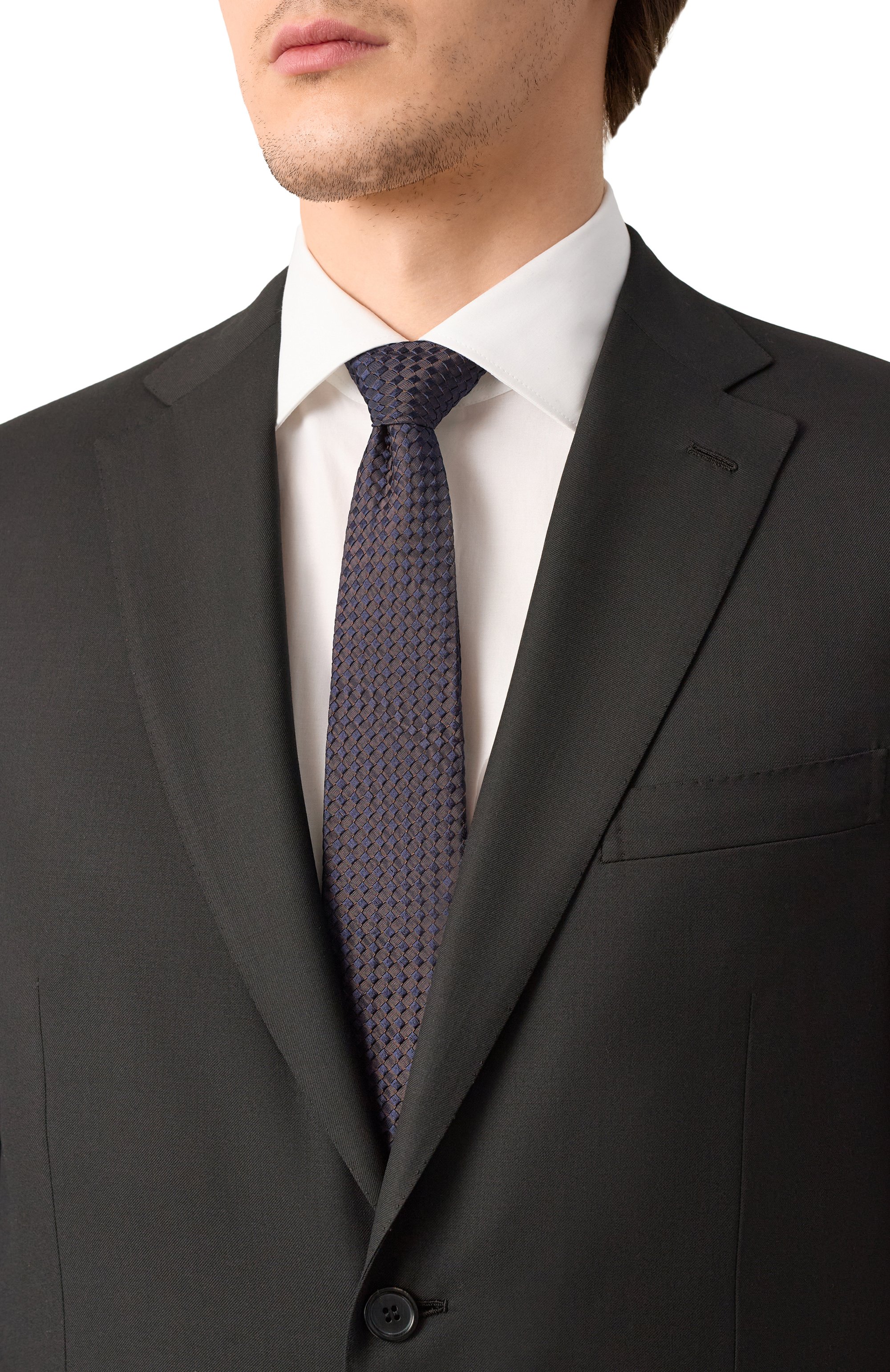 Галстук из шелка и хлопка CANALI, арт. 18/HJ04179, фото 2