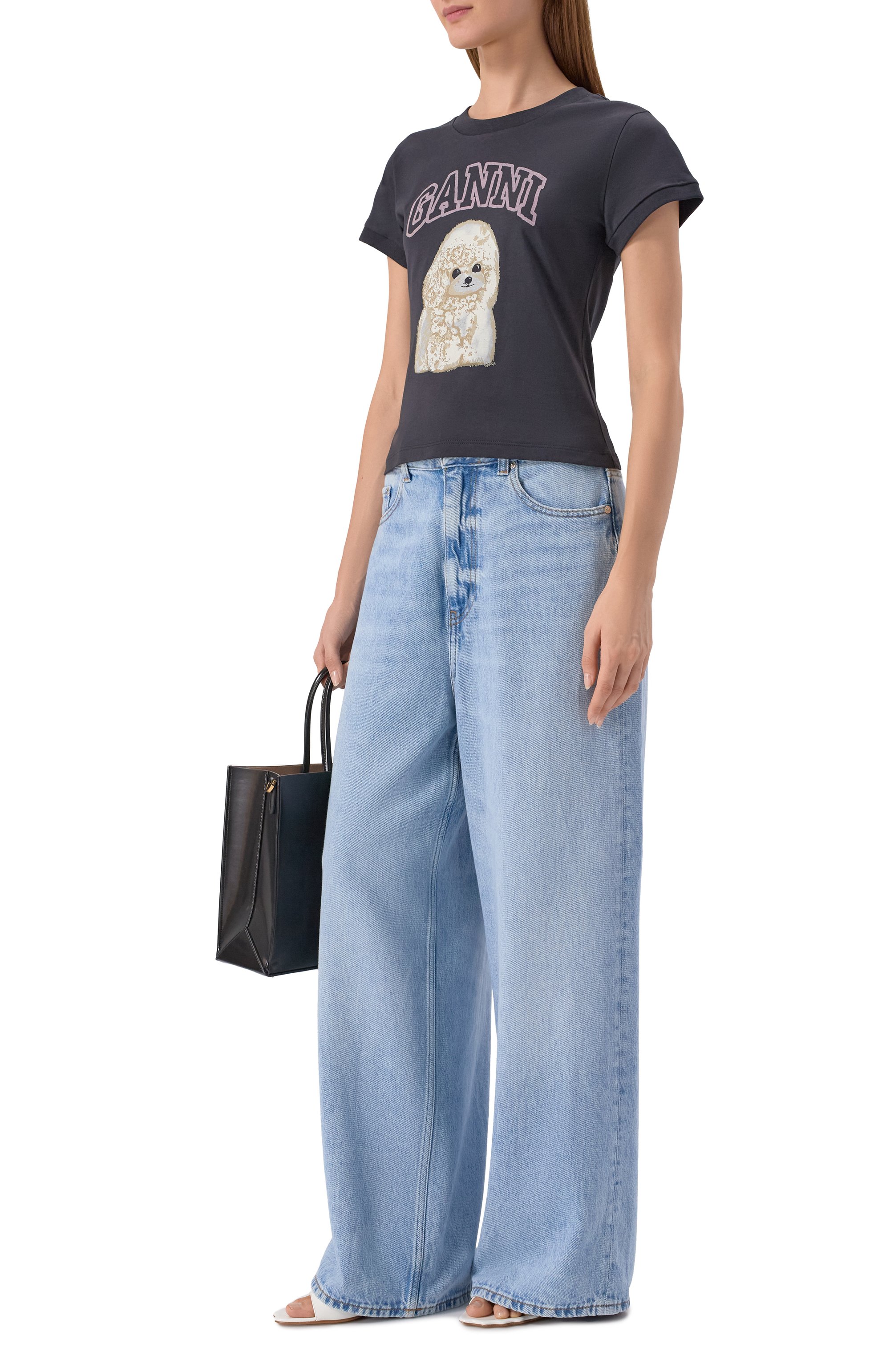 Джинсы GANNI голубого цвета по цене 38500 руб., арт. J1743, фото 2 Джинсы GANNI, арт. J1743, фото 2