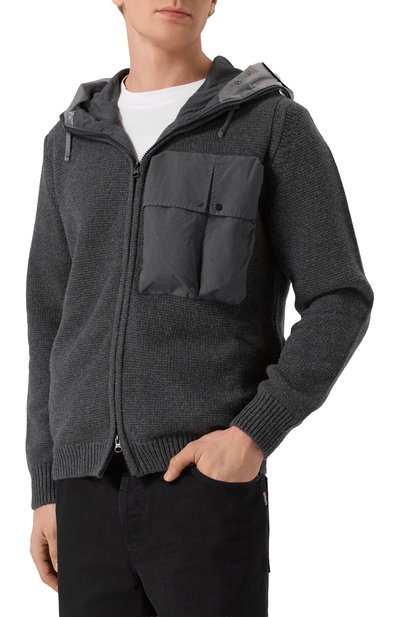 Шерстяной кардиган C.P. COMPANY темно-серого цвета по цене 84950 руб., арт. 19CMKN245A110149M, фото 3 Шерстяной кардиган C.P. COMPANY, арт. 19CMKN245A110149M, фото 3