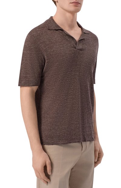 Поло изо льна и шелка ANDREA CAMPAGNA, арт. M5426-8087, фото 3
