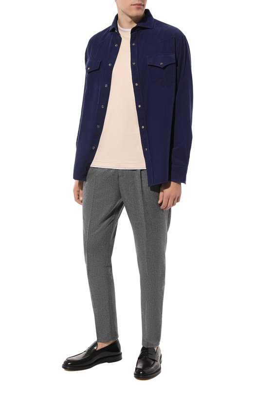 Хлопковая футболка Brunello Cucinelli M0T617427 Бежевый  M0T617427 Фото 2