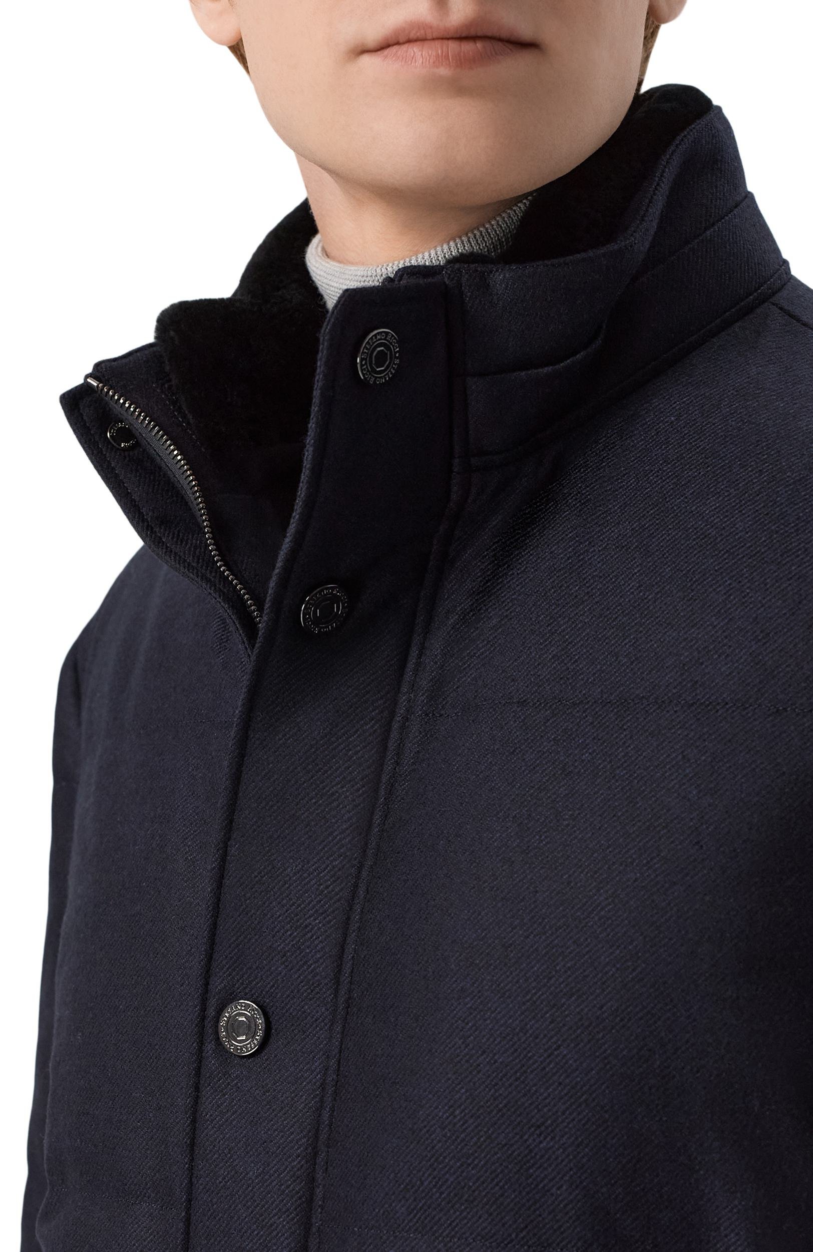 Шерстяной пуховик с воротником из бобра STEFANO RICCI, арт. MDJ5300352/5803, фото 5