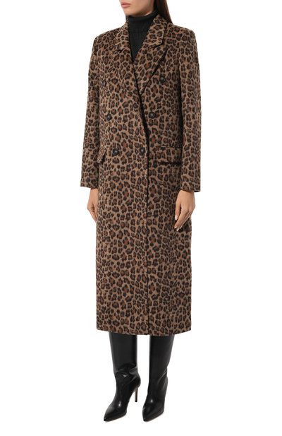 Шерстяное пальто SEVEN LAB леопардового цвета по цене 43680 руб., арт. SCP.13.776.120, фото 3 Шерстяное пальто SEVEN LAB, арт. SCP.13.776.120, фото 3