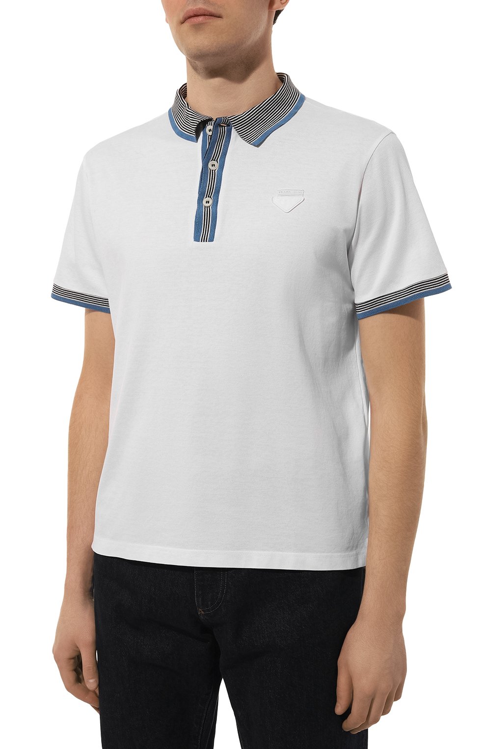 Хлопковое поло PRADA, арт. UJN766-1ZP5-F0009-212, фото 3