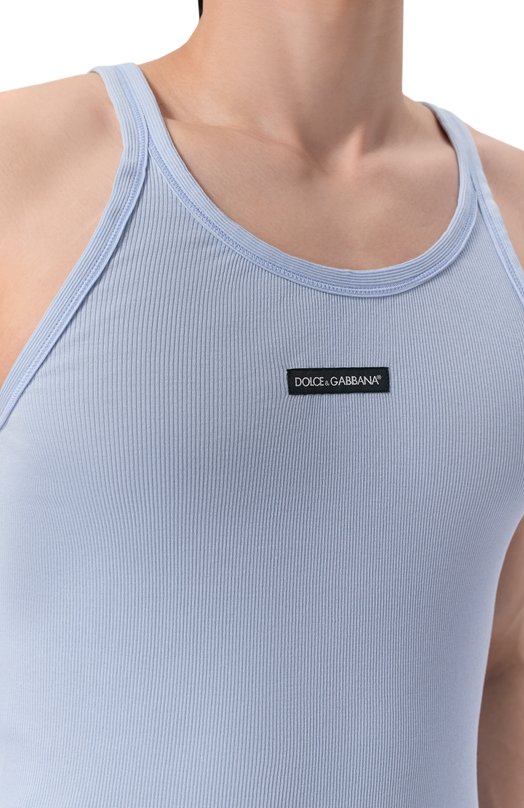 Хлопковая майка Dolce & Gabbana G8PA8T/G7P3I Голубой  G8PA8T/G7P3I Фото 5