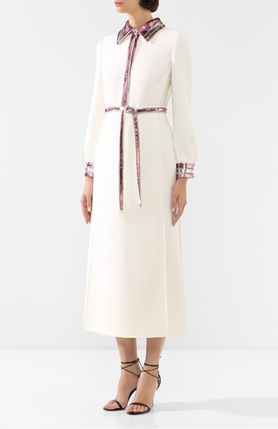 Шерстяное платье VALENTINO белого цвета по цене 648500 руб., арт. TB3VAQ5150S, фото 3 Шерстяное платье VALENTINO, арт. TB3VAQ5150S, фото 3