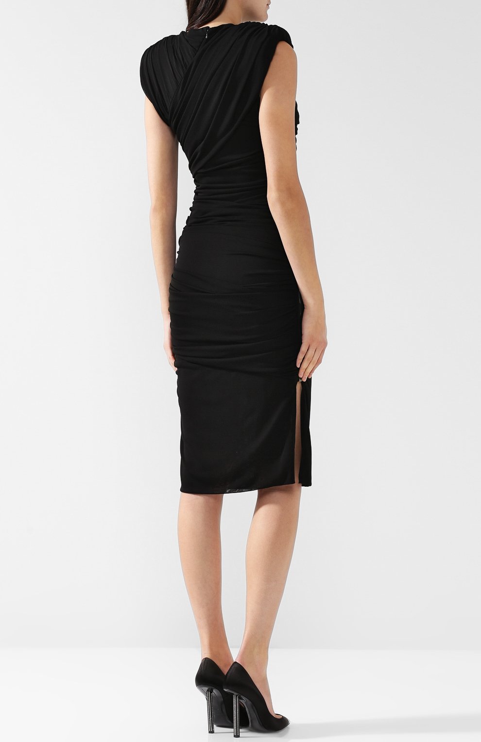Однотонное приталенное платье из вискозы TOM FORD, арт. ABJ120-FAX216, фото 4