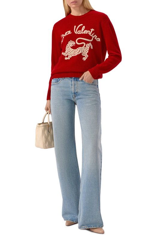 Шерстяной пуловер Valentino 8B3KC72N/A5N Красный  8B3KC72N/A5N Фото 2