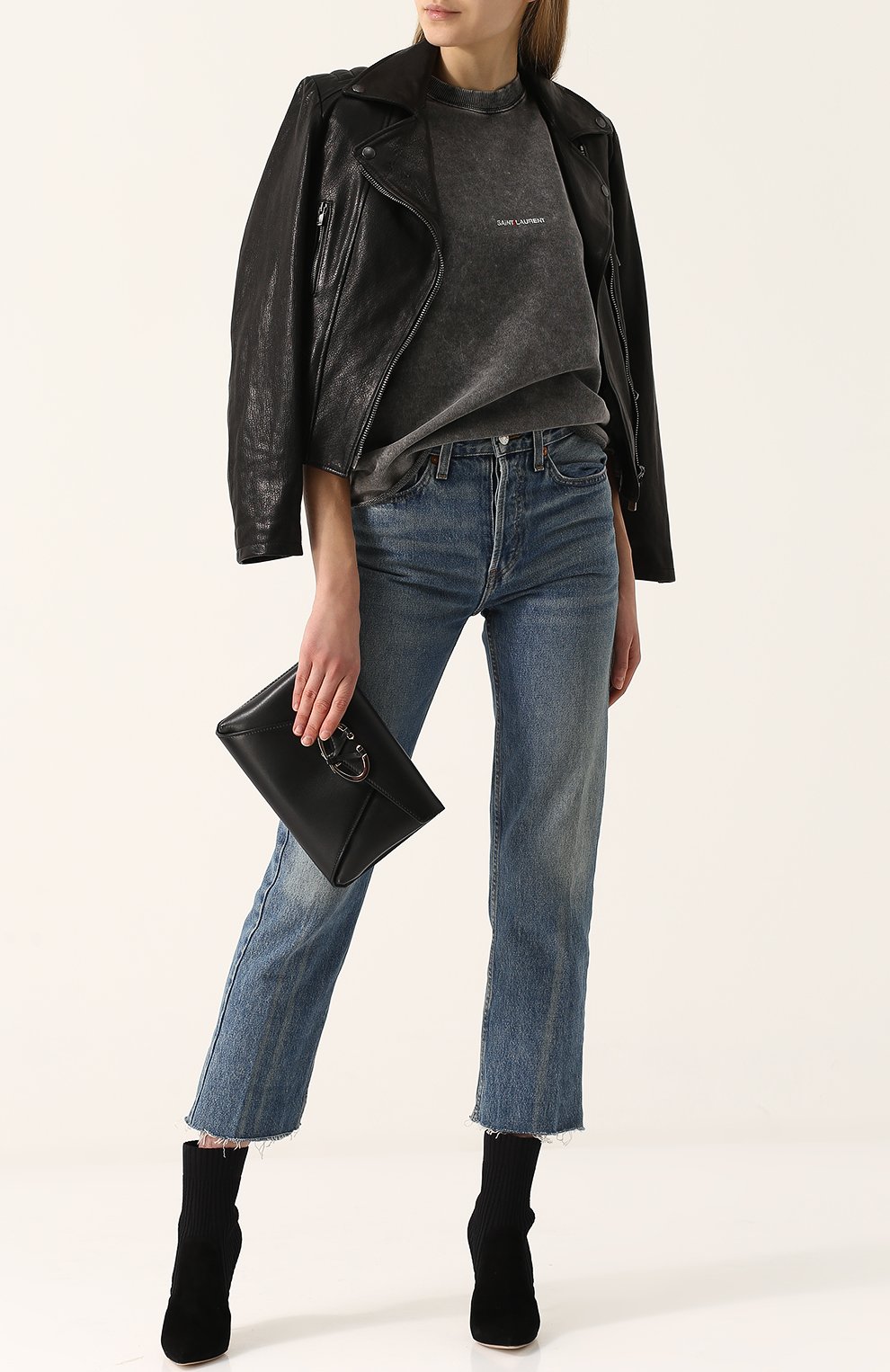 Хлопковый свитшот с логотипом бренда SAINT LAURENT, арт. 497103/YB2MF, фото 2