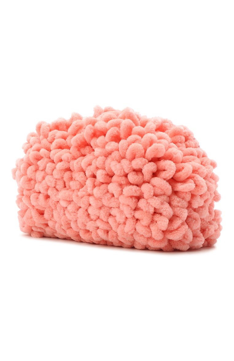 Женский клатч pouch mini BOTTEGA VENETA розового цвета, арт. 585852/V1QA1 | Фото 4 (Размер: mini; Ремень/цепочка: На ремешке; Материал: Текстиль; Женское Кросс-КТ: Клатч-клатчи; Региональные ограничения белый список (Axapta Mercury): Не проставлено)