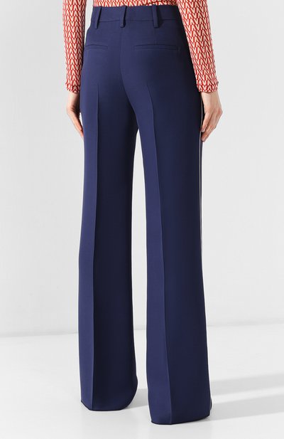 Брюки из смеси шерсти и шелка VALENTINO синего цвета по цене 134000 руб., арт. RB3RB2X04FM, фото 4 Брюки из смеси шерсти и шелка VALENTINO, арт. RB3RB2X04FM, фото 4