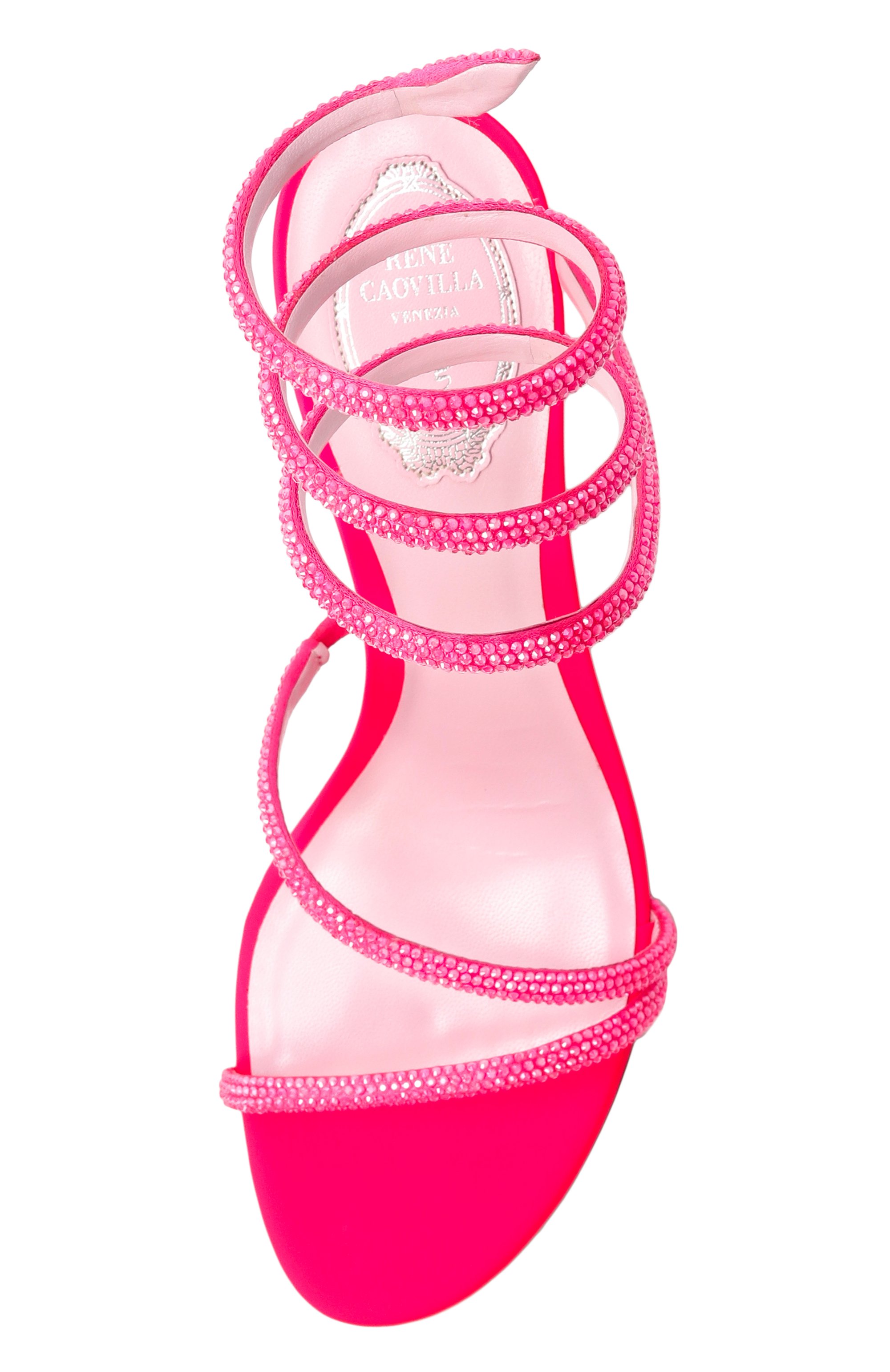 Текстильные босоножки margot 80 RENE CAOVILLA розового цвета по цене 185500 руб., арт. C11339-080/R001, фото 6 Текстильные босоножки margot 80 RENE CAOVILLA, арт. C11339-080/R001, фото 6
