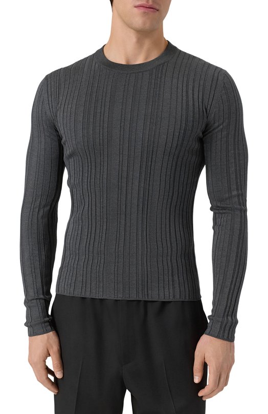 Шелковый джемпер Dolce & Gabbana GXX22T/JBSN6 Серый  GXX22T/JBSN6 Фото 3