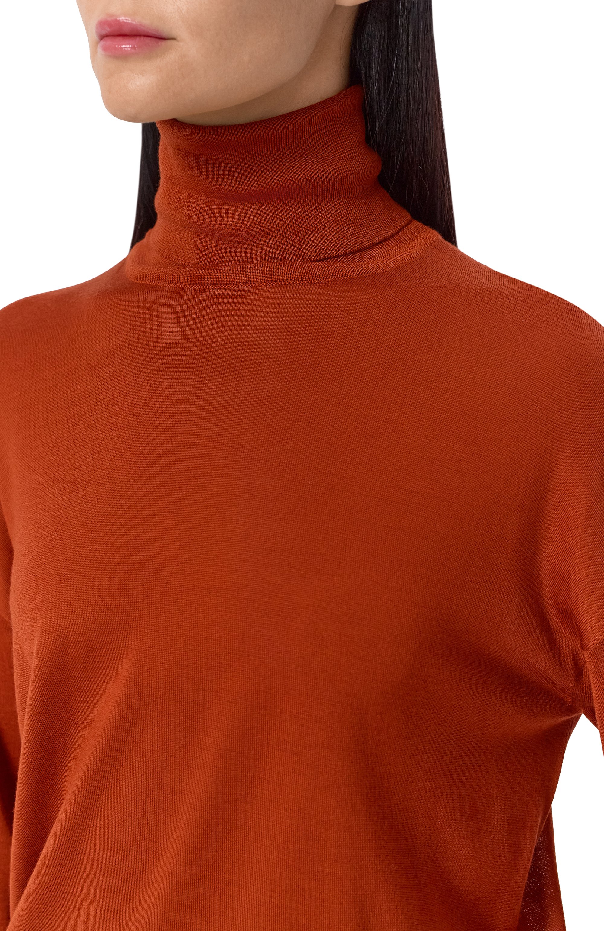 Шерстяная водолазка SAINT LAURENT оранжевого цвета по цене 208000 руб., арт. 850331/Y76GM, фото 5 Шерстяная водолазка SAINT LAURENT, арт. 850331/Y76GM, фото 5