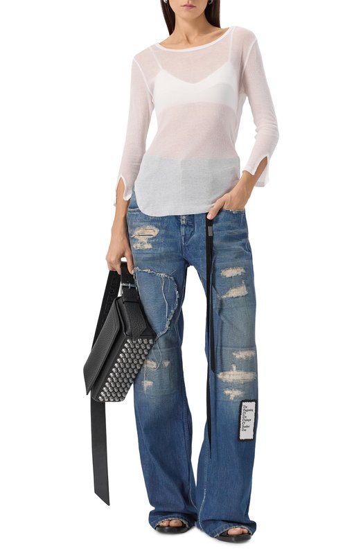 Хлопковый лонгслив Ann Demeulemeester B0012885/FA434 Белый  B0012885/FA434 Фото 2