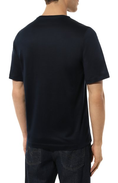 Хлопковая футболка ZILLI темно-синего цвета по цене 43250 руб., арт. TSR02AM0110VZLF14M, фото 4 Хлопковая футболка ZILLI, арт. TSR02AM0110VZLF14M, фото 4