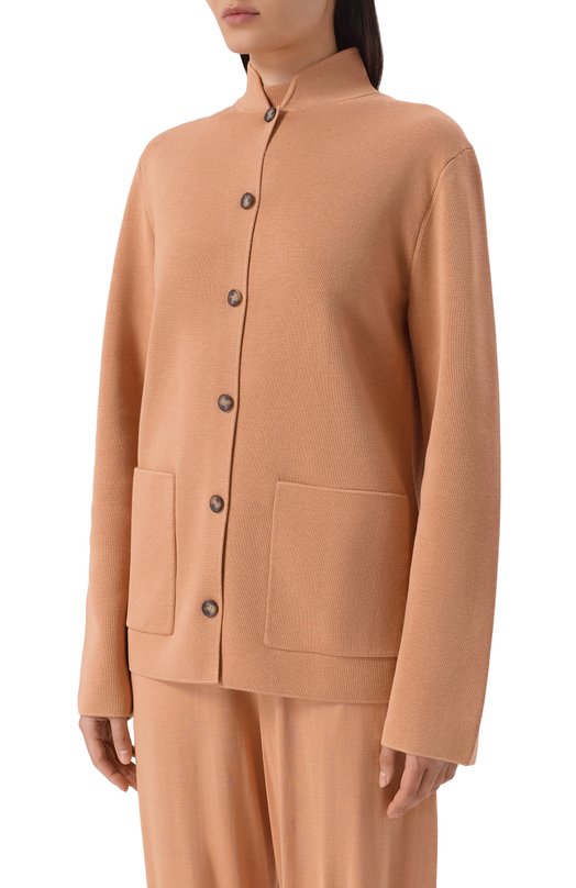 Жакет из шелка и хлопка 12 STOREEZ 136935 Бежевый  136935 Фото 3