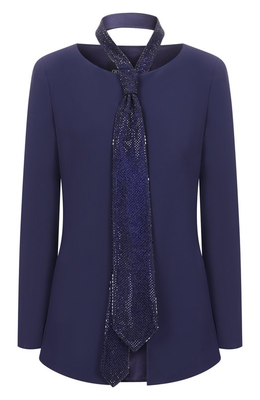 Шелковый жакет Giorgio Armani GW002506/AF24544 Синий GW002506/AF24544