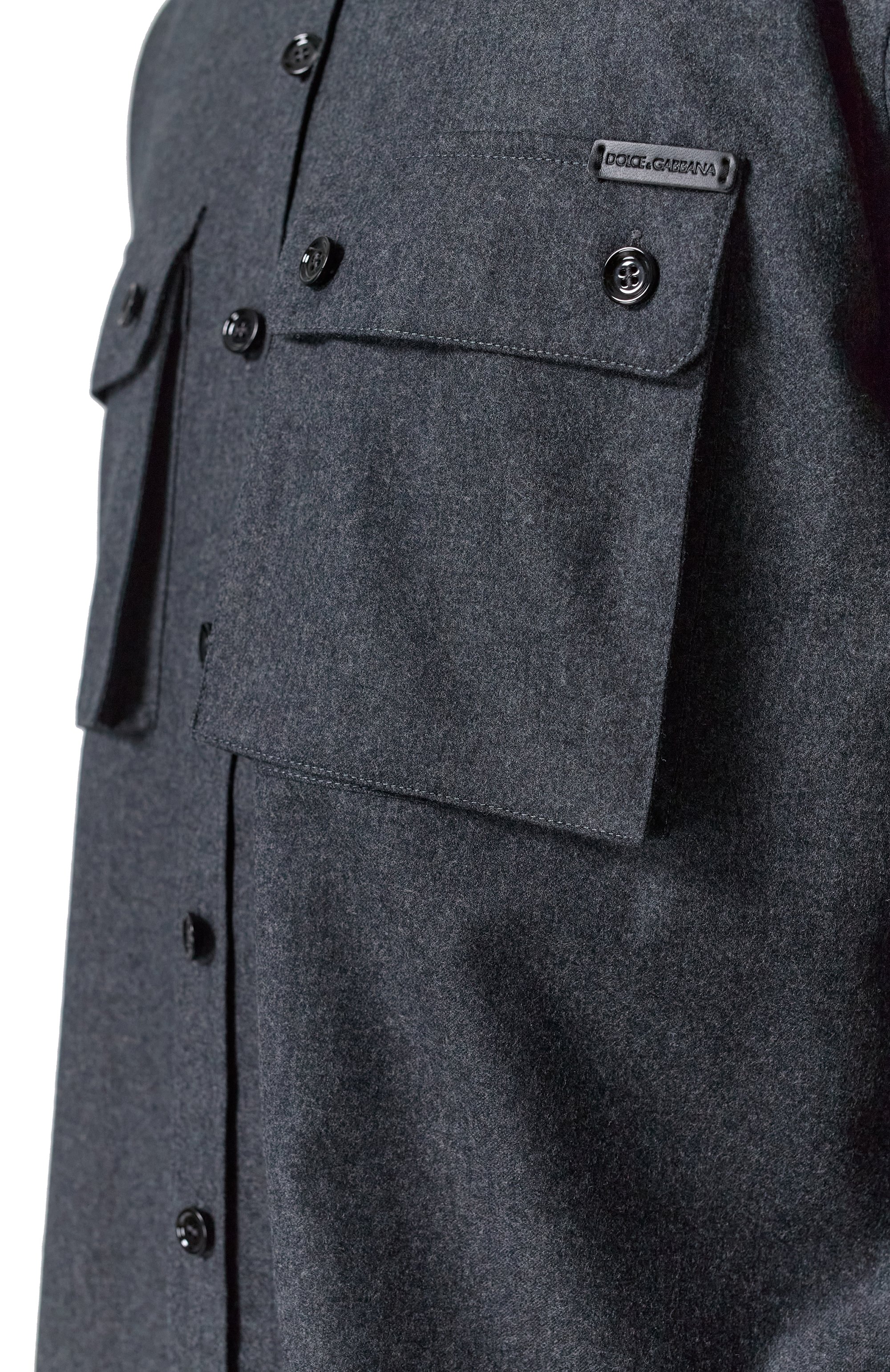 Шерстяная рубашка DOLCE & GABBANA темно-серого цвета по цене 141500 руб., арт. G5MD1T/FU21Q, фото 5 Шерстяная рубашка DOLCE & GABBANA, арт. G5MD1T/FU21Q, фото 5