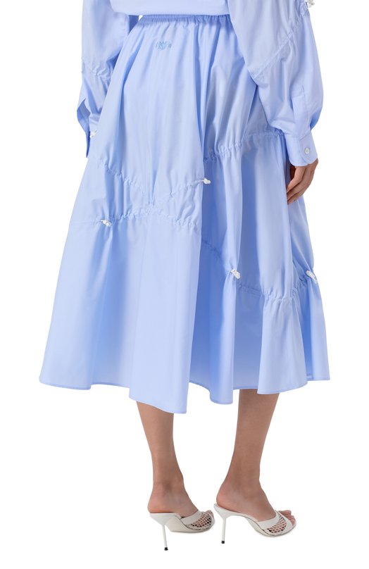 Хлопковая юбка Moschino A0106/0531 Голубой  A0106/0531 Фото 4