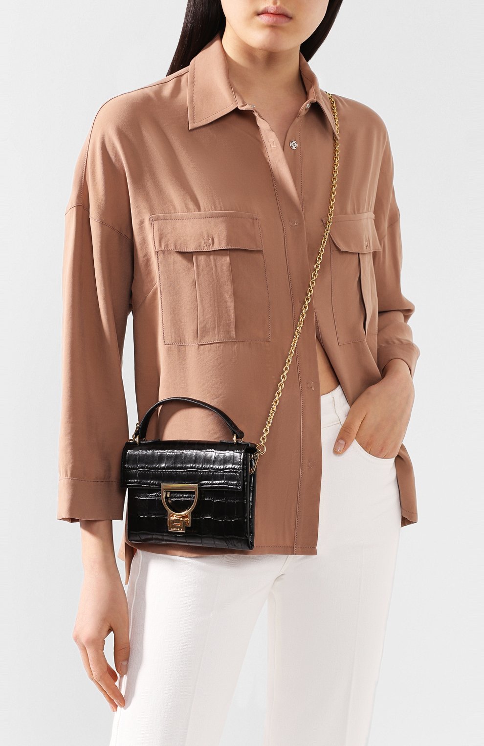 Сумка mignon mini COCCINELLE черного цвета по цене 25600 руб., арт. E1 F32 55 01 01, фото 5 Сумка mignon mini COCCINELLE, арт. E1 F32 55 01 01, фото 5