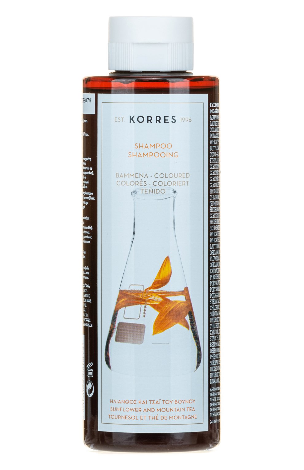 Шампунь с подсолнечником и горным чаем (250ml) KORRES бесцветного цвета по цене 2390 руб., арт. 5203069040474, фото 1 Шампунь с подсолнечником и горным чаем (250ml) KORRES, арт. 5203069040474, фото 1