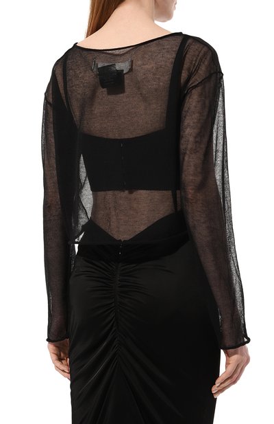 Хлопковый пуловер ISABEL BENENATO черного цвета по цене 52750 руб., арт. DK131S23, фото 4 Хлопковый пуловер ISABEL BENENATO, арт. DK131S23, фото 4