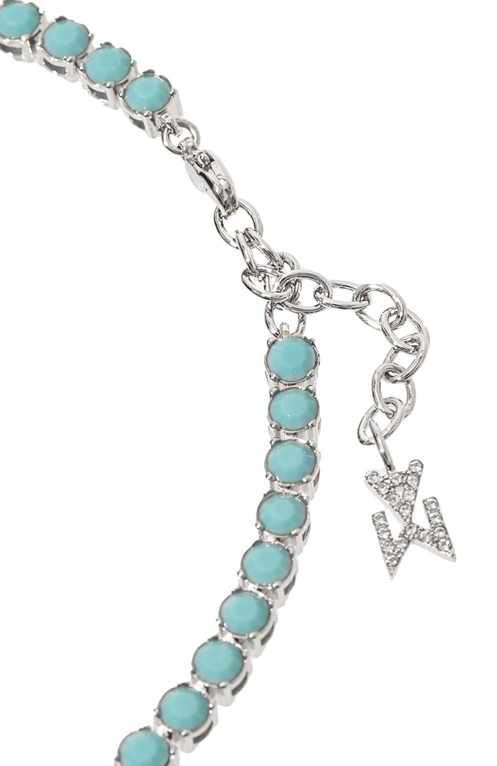 Колье tennis AMINA MUADDI бирюзового цвета по цене 76600 руб., арт. TENNIS NECKLACE, фото 4 Колье tennis AMINA MUADDI, арт. TENNIS NECKLACE, фото 4