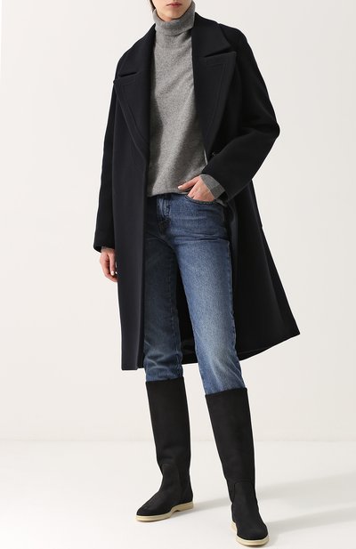 Сапоги из нубука на контрастной подошве LORO PIANA темно-серого цвета по цене 159000 руб., арт. FAG3617, фото 2 Сапоги из нубука на контрастной подошве LORO PIANA, арт. FAG3617, фото 2