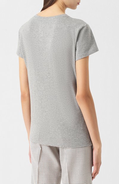 Хлопковая футболка с круглым вырезом и декоративной отделкой VALENTINO, арт. QB3MG02Z48U, фото 4
