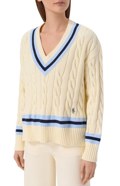 Хлопковый свитер SPORTY AND RICH, арт. WS01175302WH38, фото 3