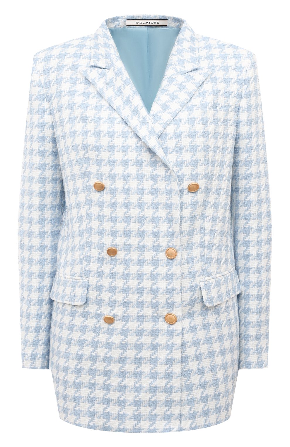 Твидовый жакет TAGLIATORE 0205 голубого цвета по цене 83050 руб., арт. J-JASMINE10B/340256/EI951, фото 1 Твидовый жакет TAGLIATORE 0205, арт. J-JASMINE10B/340256/EI951, фото 1