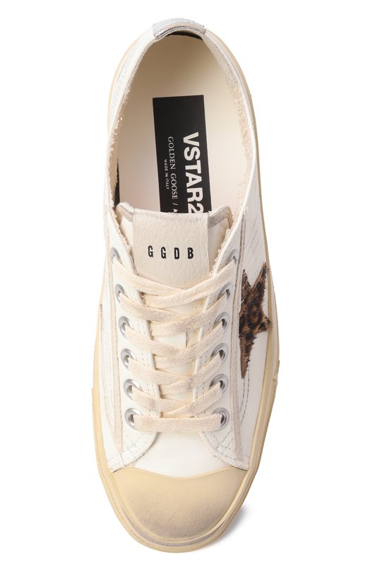 Кожаные кеды V-Star LTD Golden Goose Deluxe Brand GWF00129.F005031 Кремовый  GWF00129.F005031 Фото 6