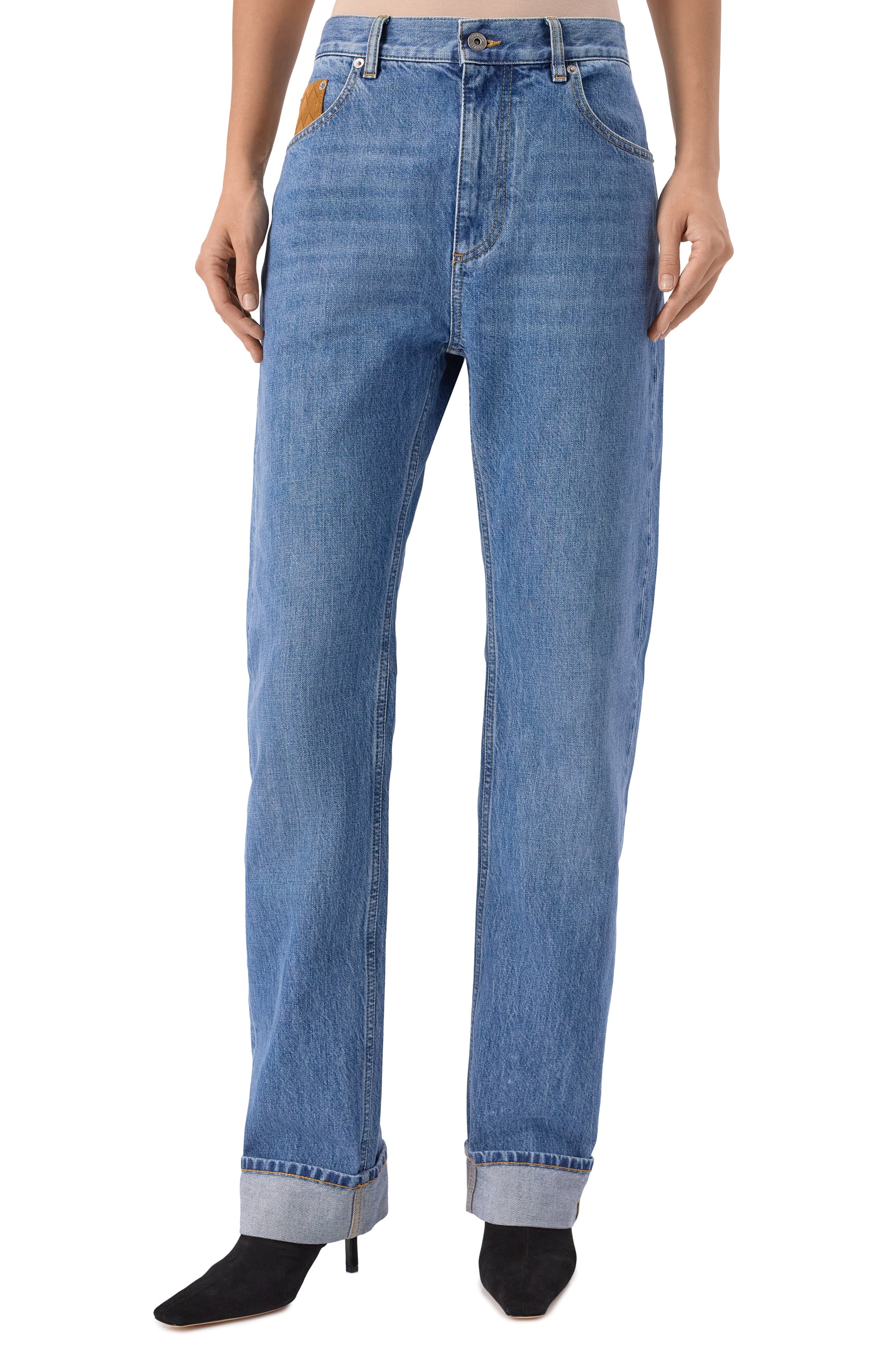 Джинсы BOTTEGA VENETA голубого цвета по цене 139000 руб., арт. 831607/V42W0, фото 3 Джинсы BOTTEGA VENETA, арт. 831607/V42W0, фото 3