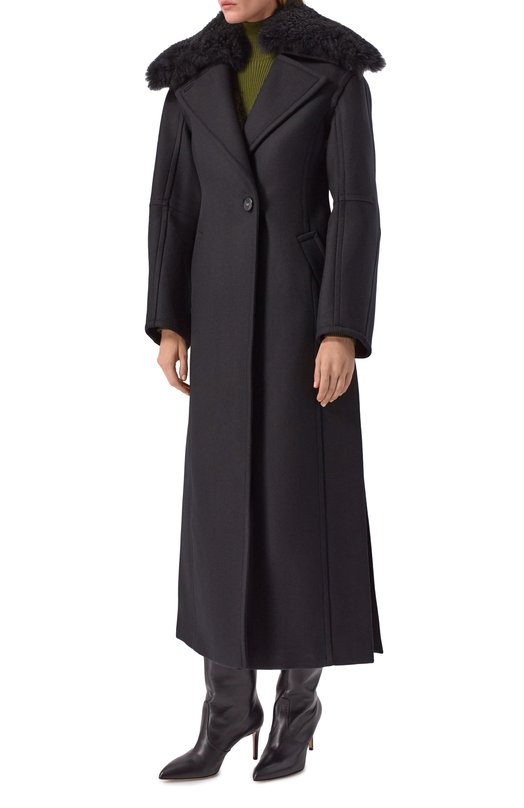Пальто с отделкой из овчины Blumarine 2S099W_SET Чёрный  2S099W_SET Фото 3