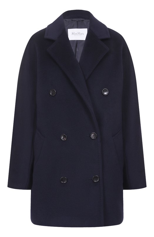 Полупальто из шерсти и кашемира Max Mara REBUS Синий REBUS