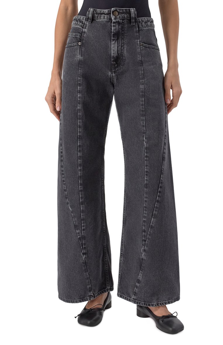Женские джинсы MAISON MARGIELA черного цвета, арт. S51LA0133/S30496 | Фото 3 (Длина (брюки, джинсы): Стандартные; Материал внешний: Хлопок, Деним; Силуэт Ж (брюки и джинсы): Широкие; Кросс-КТ: Деним; Стили: Кэжуэл; Автоматизация ТО: Проставлено; Автоматизация состава: Проставлено)
