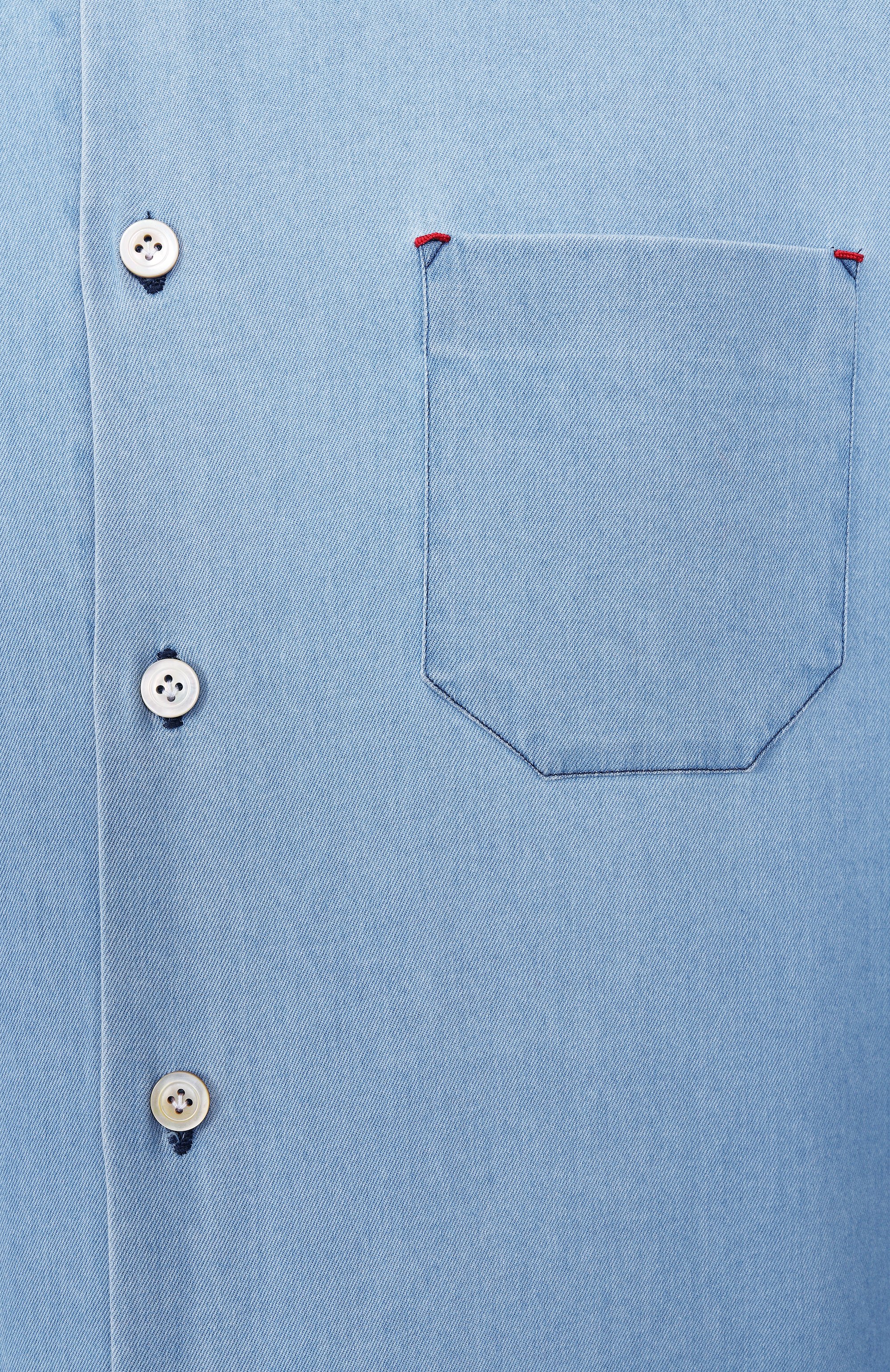 Джинсовая рубашка KITON голубого цвета по цене 69950 руб., арт. UMCNERH0922703, фото 6 Джинсовая рубашка KITON, арт. UMCNERH0922703, фото 6