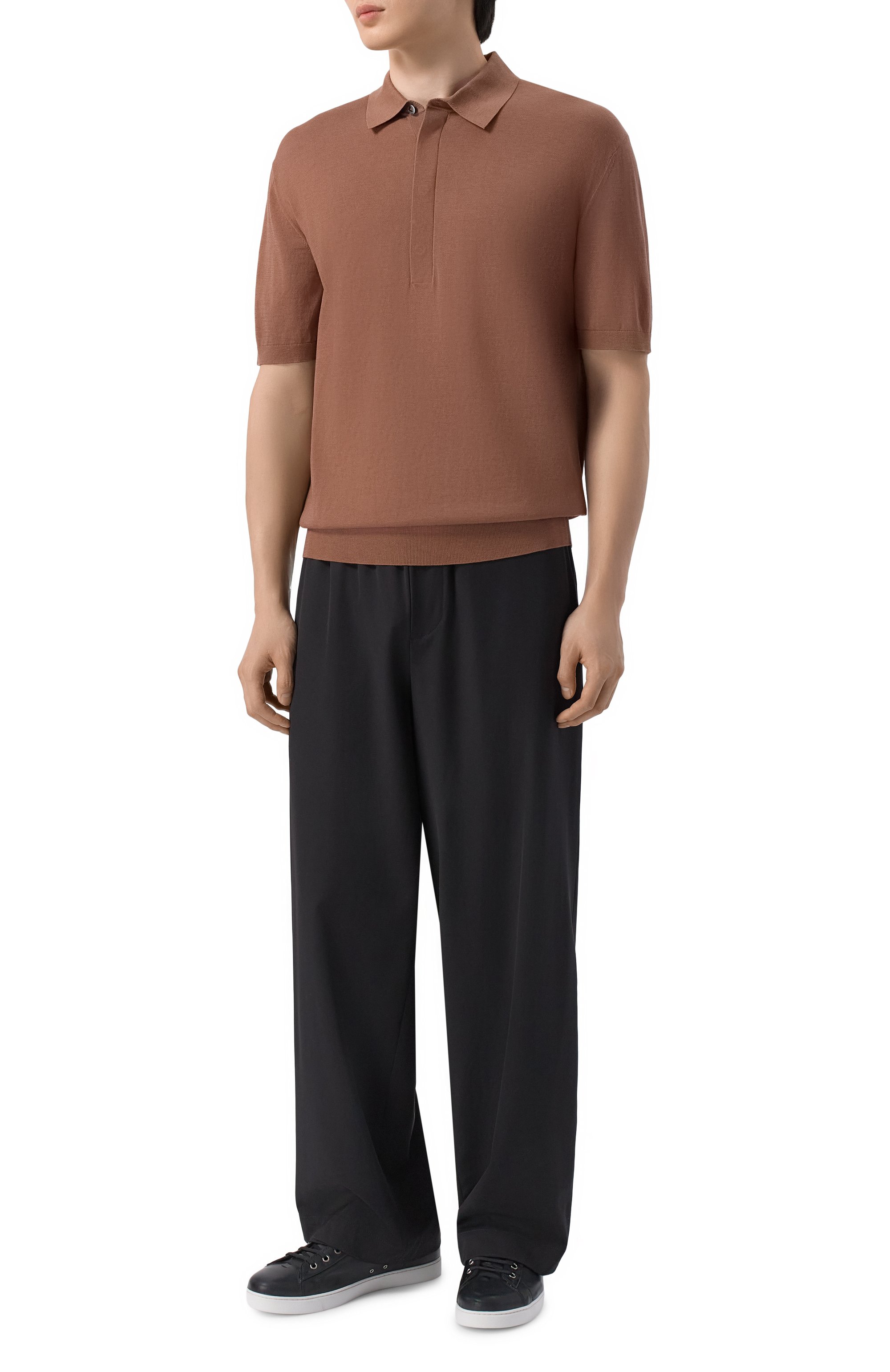 Поло из шелка и хлопка 12 STOREEZ, арт. 136283, фото 2