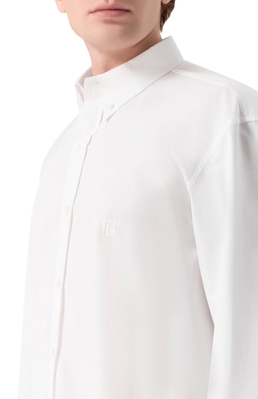 Хлопковая рубашка Balmain GH1HS496/CG39 Белый  GH1HS496/CG39 Фото 5