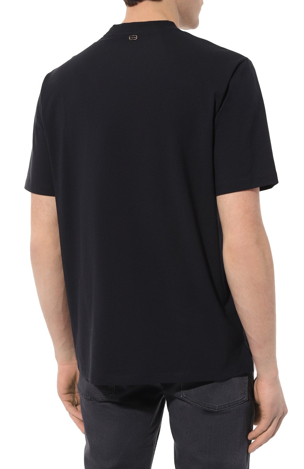 Хлопковая футболка AGNONA темно-синего цвета по цене 34900 руб., арт. TT07U2E, фото 4 Хлопковая футболка AGNONA, арт. TT07U2E, фото 4