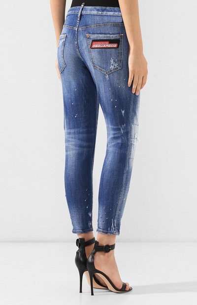 Джинсы с потертостями DSQUARED2 голубого цвета по цене 34500 руб., арт. S72LB0192/S30342, фото 4 Джинсы с потертостями DSQUARED2, арт. S72LB0192/S30342, фото 4