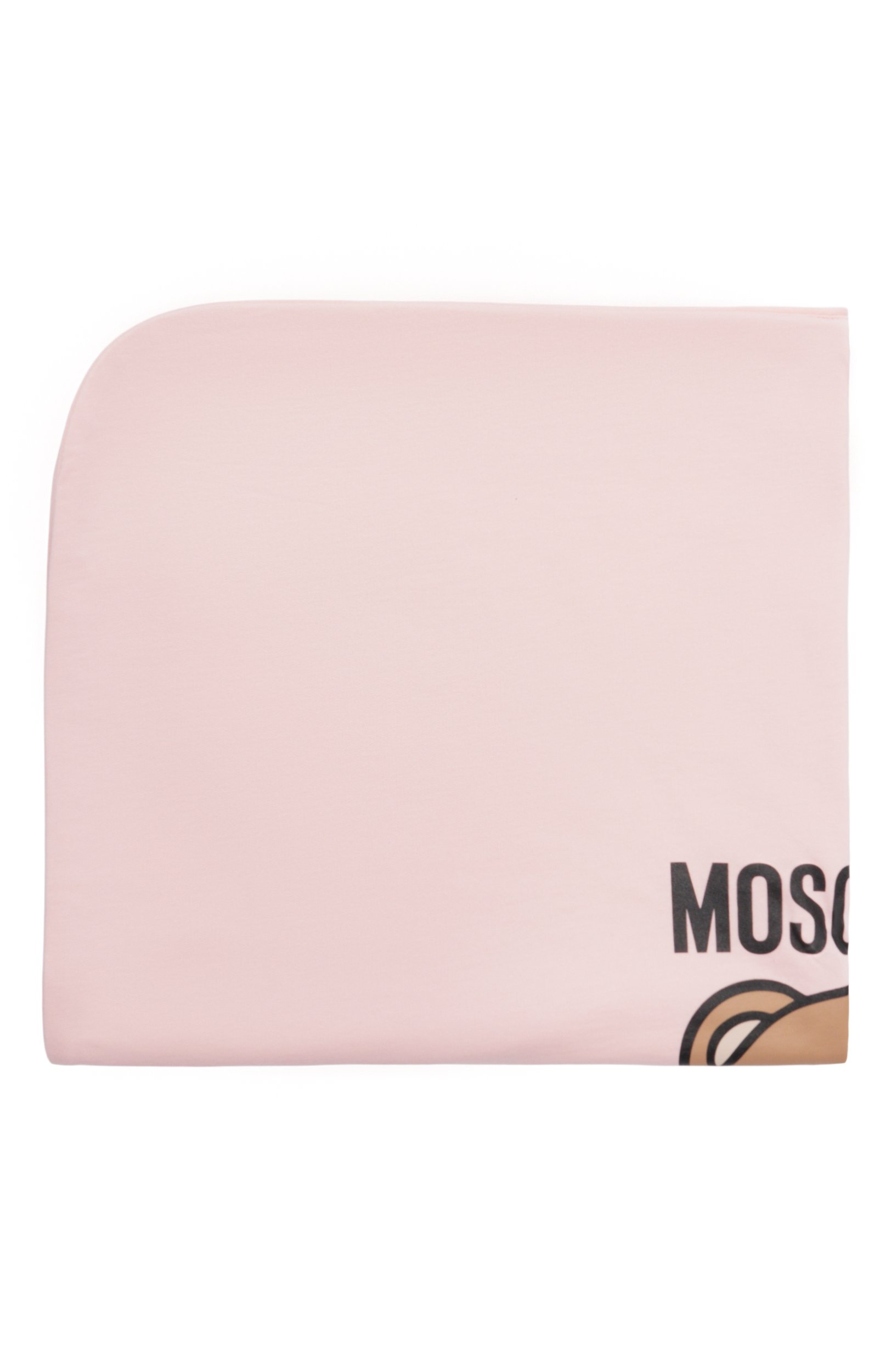 Хлопковый плед MOSCHINO светло-розового цвета по цене 12300 руб., арт. MUB000/LCA40, фото 1 Хлопковый плед MOSCHINO, арт. MUB000/LCA40, фото 1