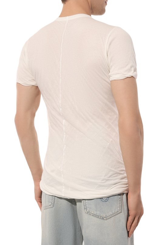 Хлопковая футболка Rick Owens RU02D6256/UC Белый  RU02D6256/UC Фото 4